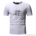 Mens Leisure Fashion Summer Round Neck Personalit Print Short Sleeve Top Blouse Gray B07QFKYKWQ